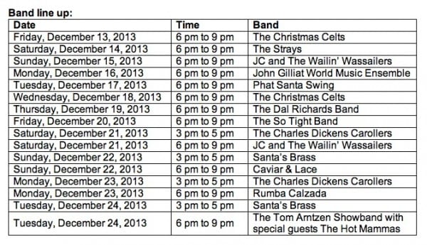 Robson Ice Rink - Live Bands Schedule